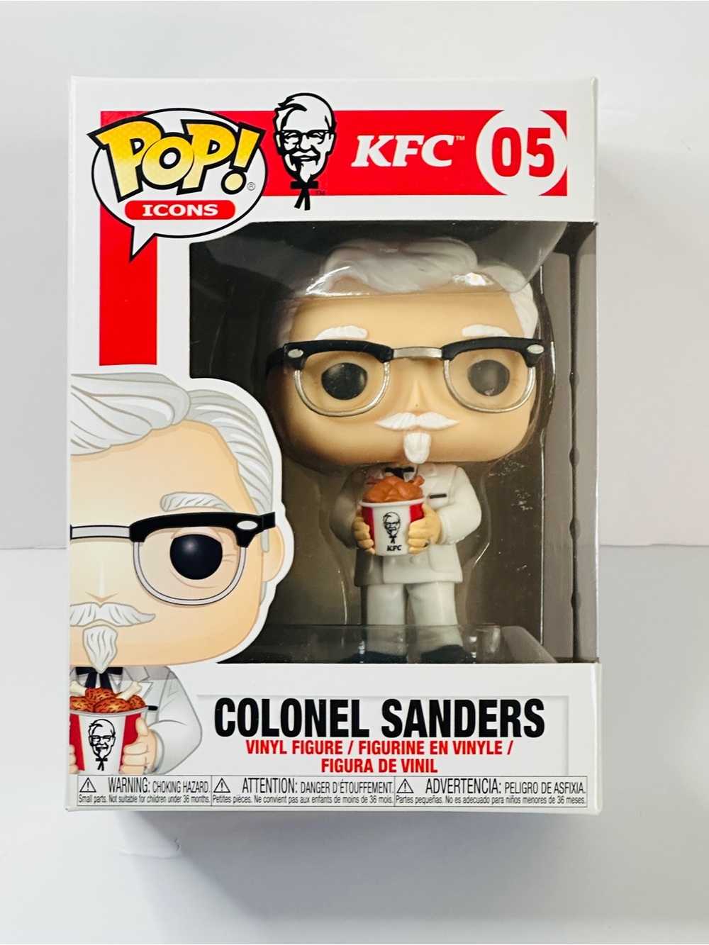 Funko Pop! Icons: KFC - Colonel Sanders #05 Holding bucket of fried chicken New